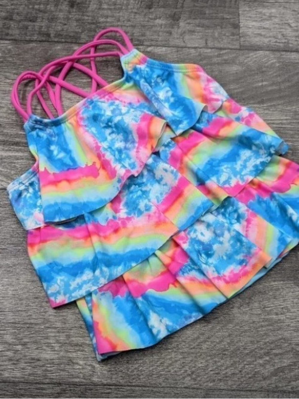Girls Rainbow Tankini 7/8